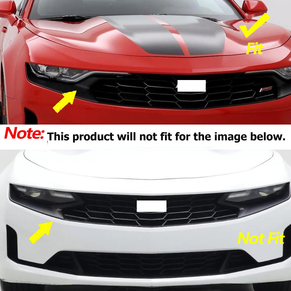 FOR 19-23 CHEVY CAMARO 2PCS FRONT HEADLIGHT FRAME COVER TRIM BEZELS CARBON FIBER