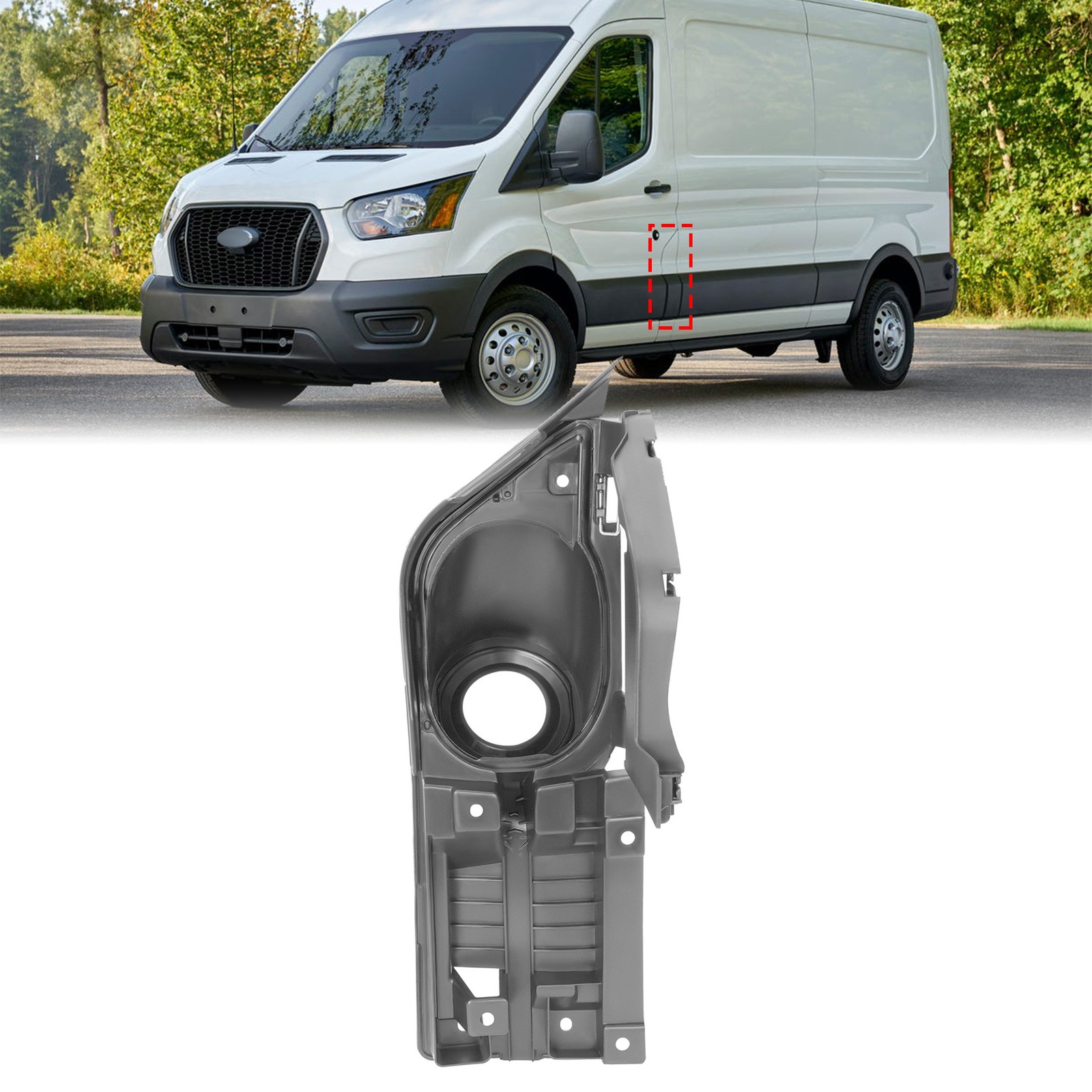 Fuel GAS Filler Door Housing Pocket w/ Hinge Fits Ford Transit Van 15-23 Black