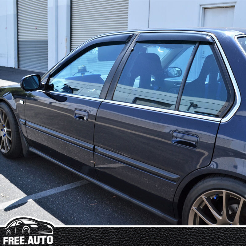 Fits 90-93 Honda Accord Slim Style Acrylic Window Visors 4Pc