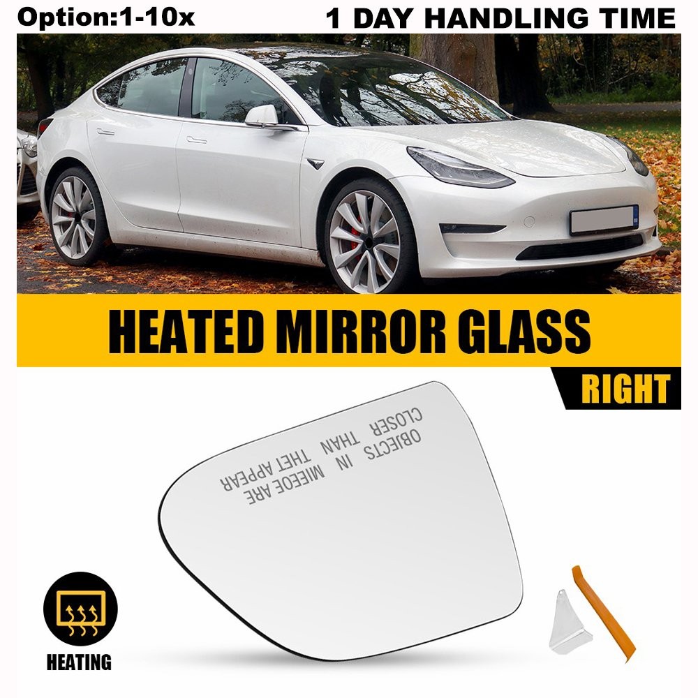 Mirror Glass Power Heated For 2017-2023 Tesla Model 3 Right RH Side 113065200A