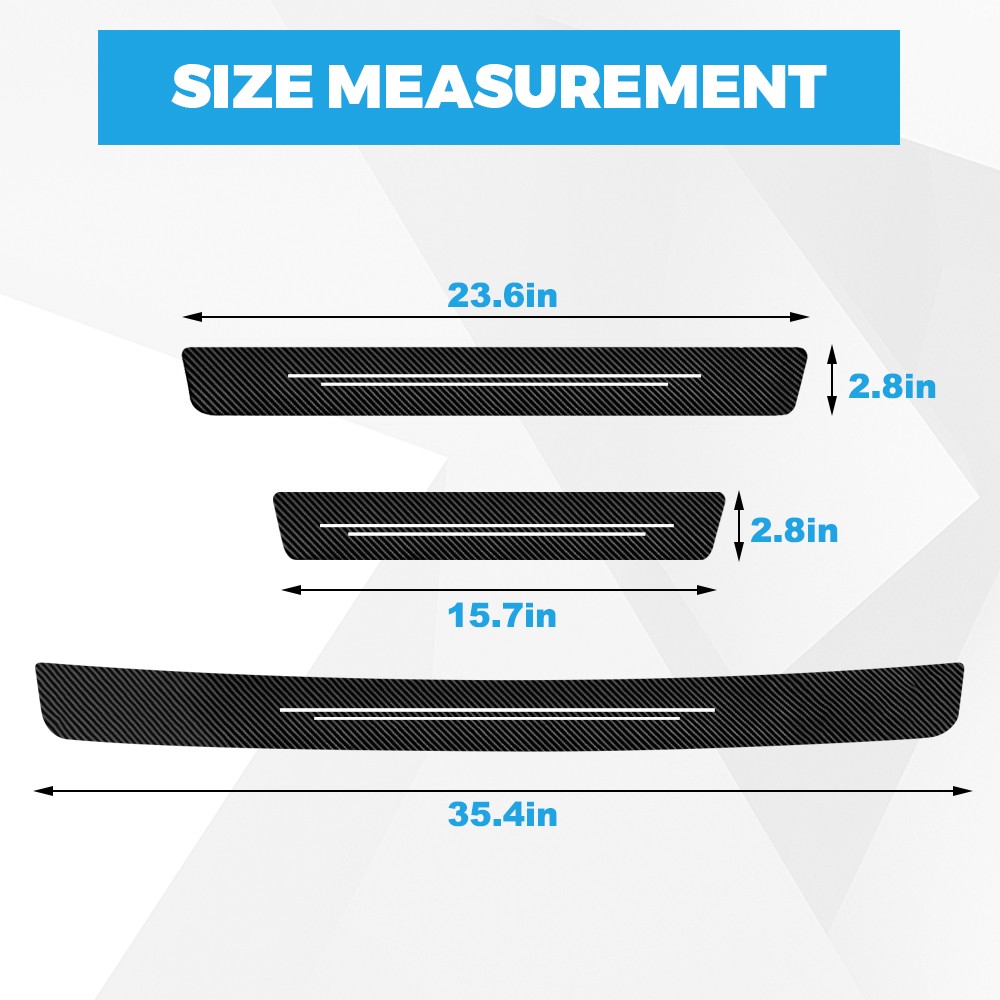 For Honda 9PCS Door Sill Protector 2.8in Wide Custom Fit Anti-Scratch Guards Kit