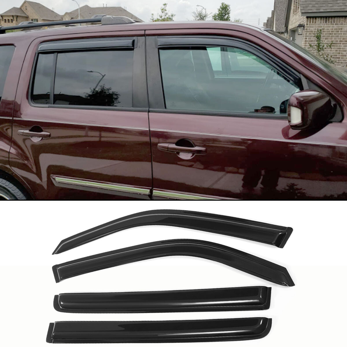 For Honda Pilot 2009 2010 2011 2012-2015 Vent Window Visor Rain Guards Sun Shade