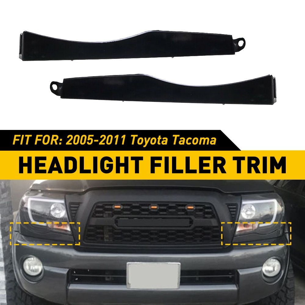 For Toyota 2005-2011 Tacoma Headlight Filler Trim Panels Set Right & Left Pair