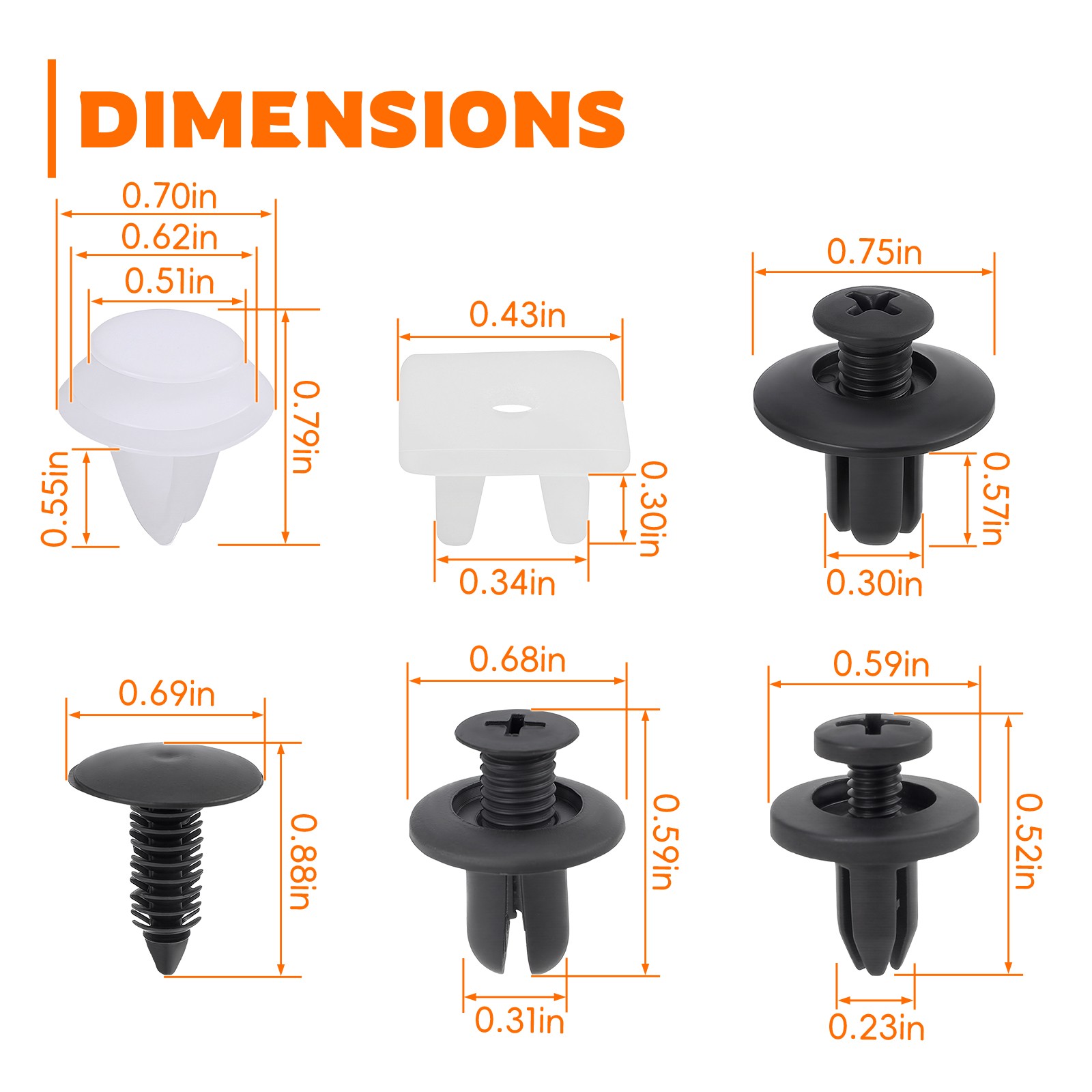 150pc Plastic Rivets Fender Bumper Push Clips Fastener Retainer for Cadillac GMC