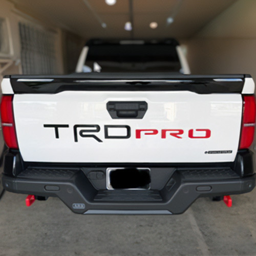 GLOSS BLACK / MATTE RED Tailgate Letters for TACOMA TRD Pro 2022-2025 NOT VINYL