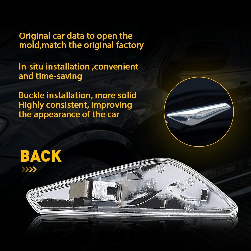 Front Left Right Side Fender Side Marker Finisher for 15-17 BMW X3 X4 F25 F26