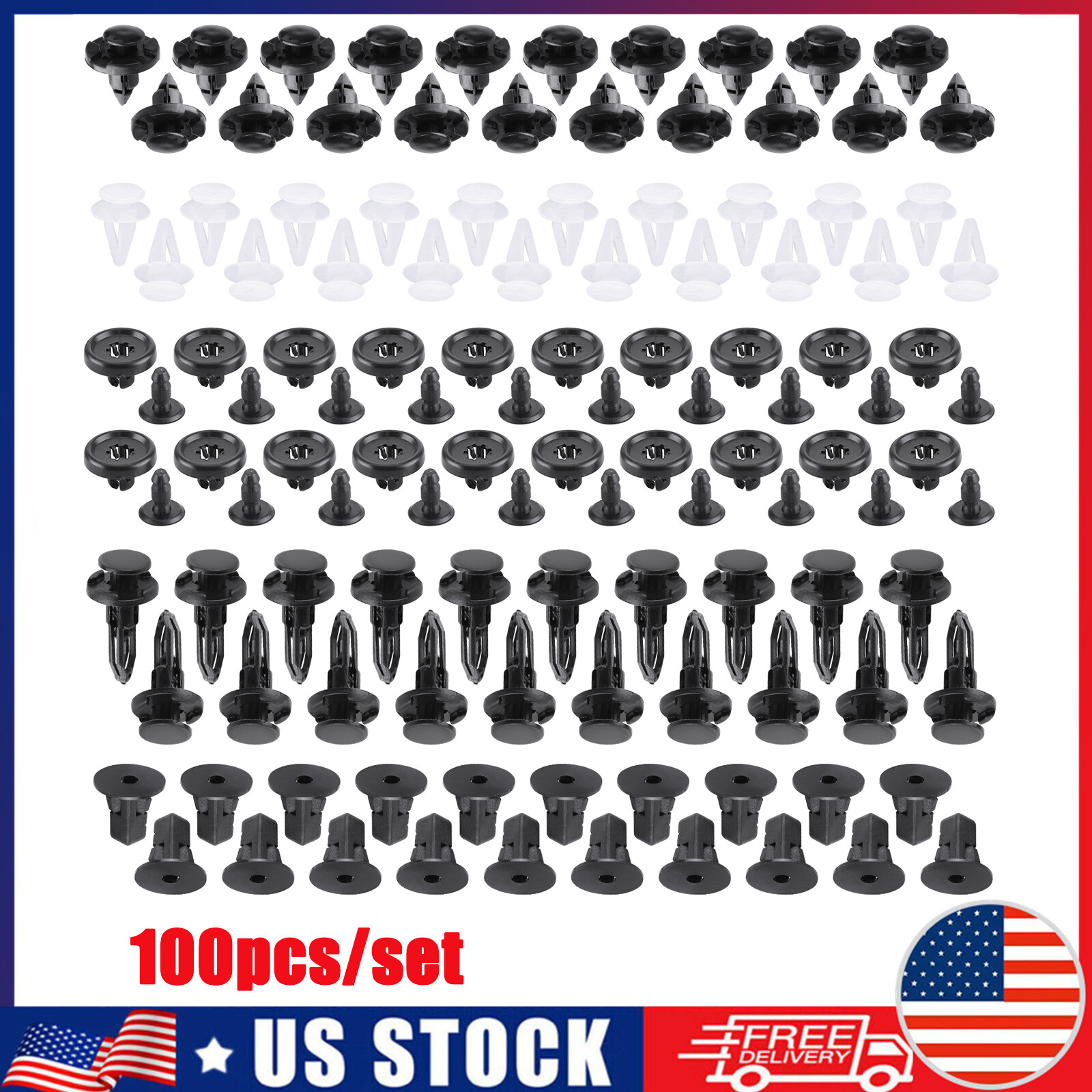 For Toyota Lexus 100Pcs/set Fender Liner Fastener Rivet Push Clips Retainer