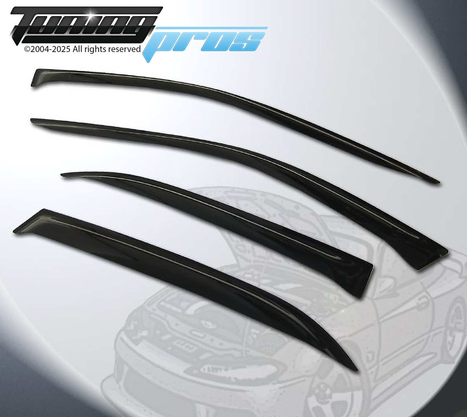 For Kia Forte 4 Door Sedan 17-18 4pcs Outside Mount JDM Vent Window Visor
