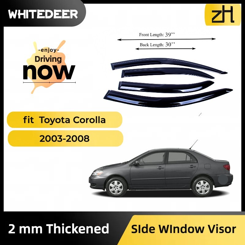 Fits for Toyota Corolla 2003-2008 Acrylic Window Visor Sun Rain Deflector Guard