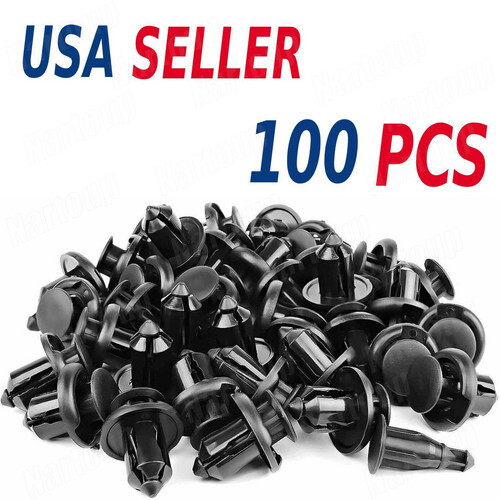 100 Pcs for Honda Bumper Clips Retainer 10mm Hood Fenders Push Rivets Fasteners