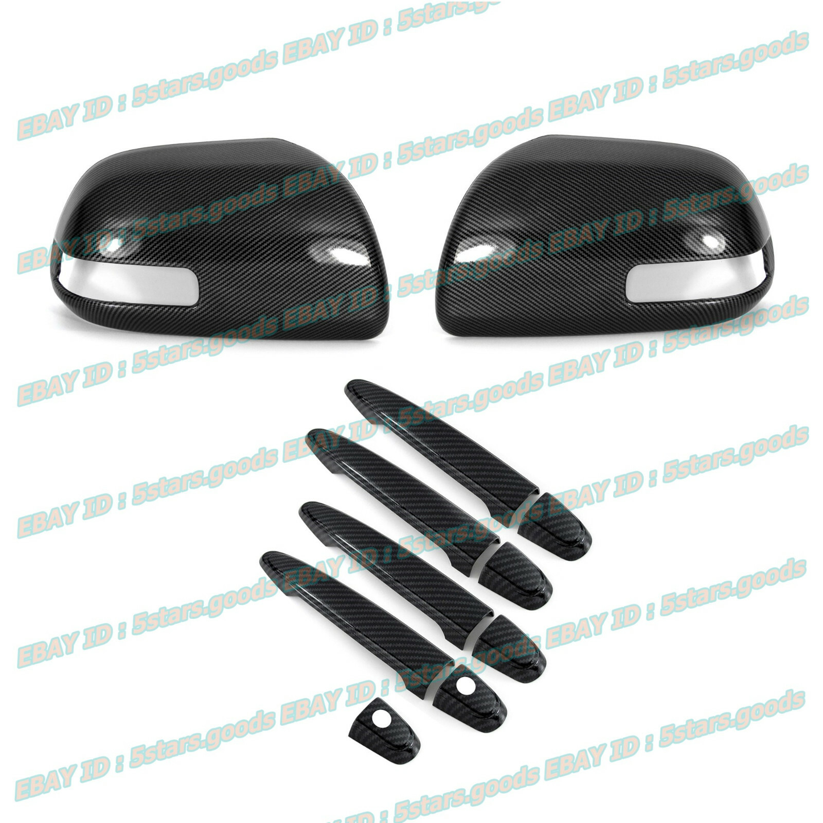 Carbon Fiber For 2012-2015 Toyota Tacoma Side Mirror + Door Handle Covers Trims