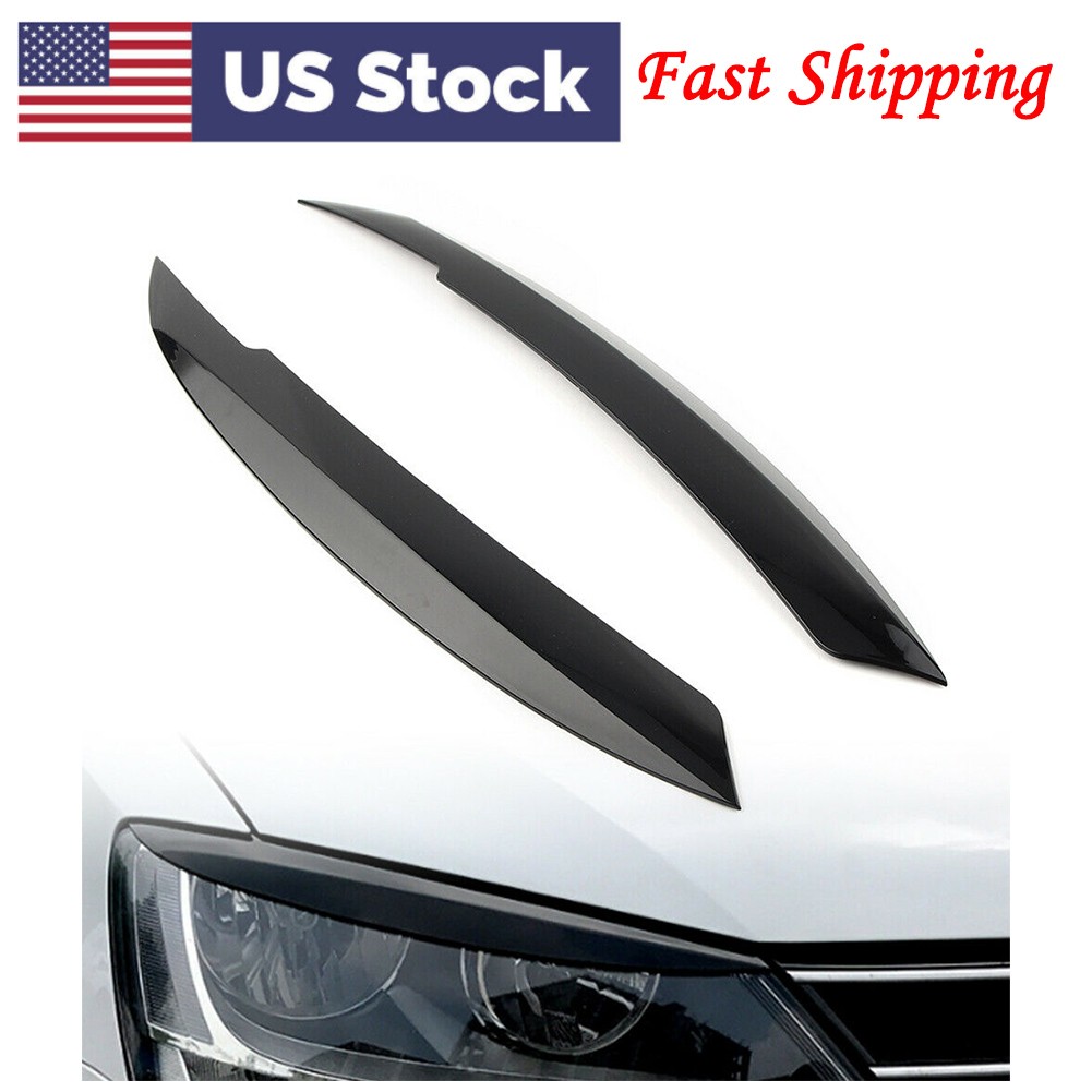 Headlight Eyelid Cover Eyebrow Trim For VW Jetta MK6 Sagitar NCS 2010-2018 17 US
