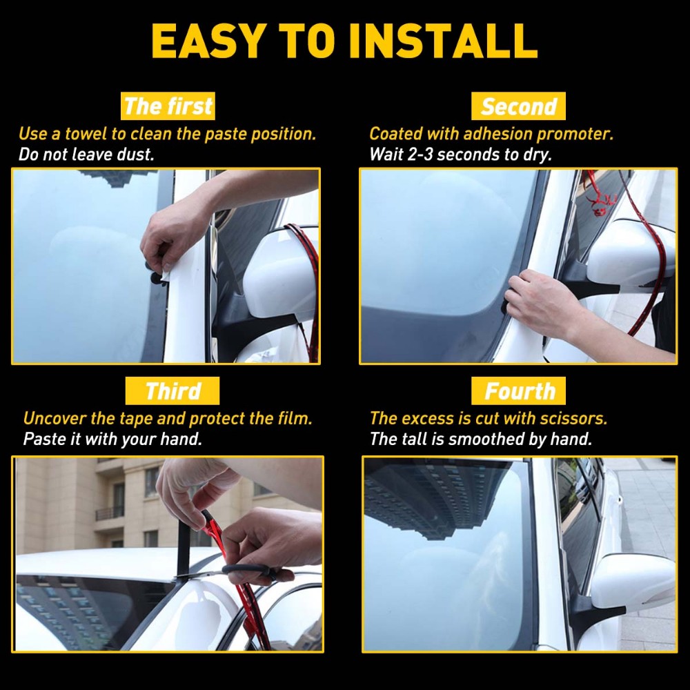 10ft Weather Seal Rubber Strip Car Windshield Trim Edge Molding Protector Guard