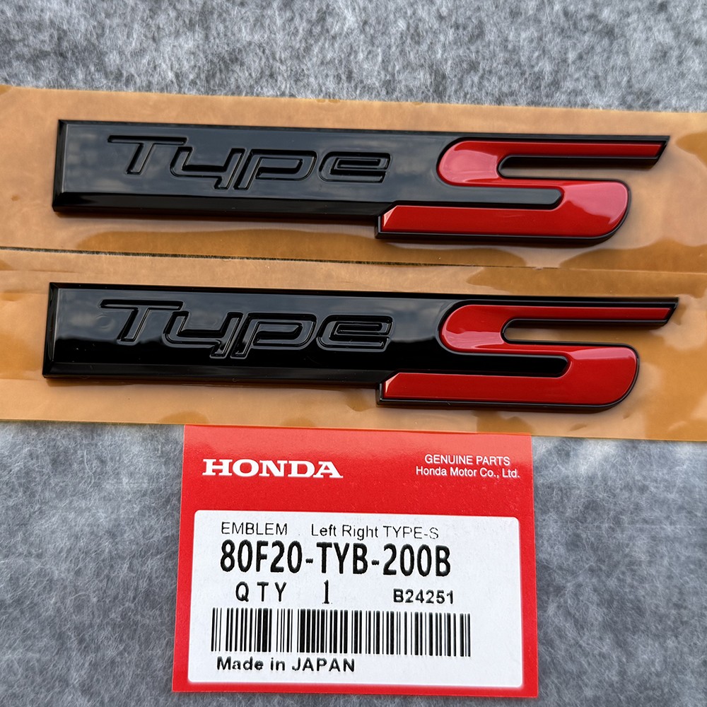 Black Type S Hatchback Side Fender Emblem For Acura Integra MDX 2023-2026 Badge