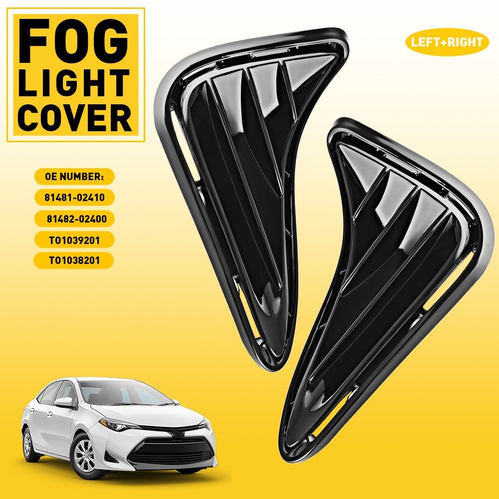 Fog Light Covers For 2017-2019 Toyota Corolla Left & Right 2Pcs New