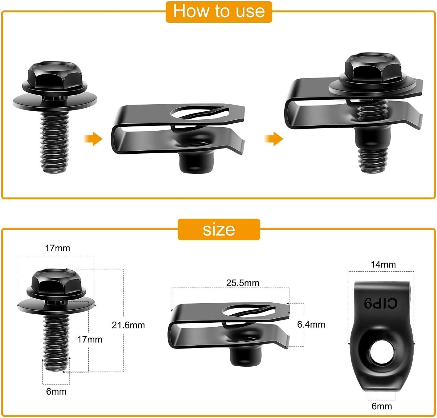 35PCS For Mazda Engine Under Cover Splash Shield Guard Body Bolts & U-nut Clips