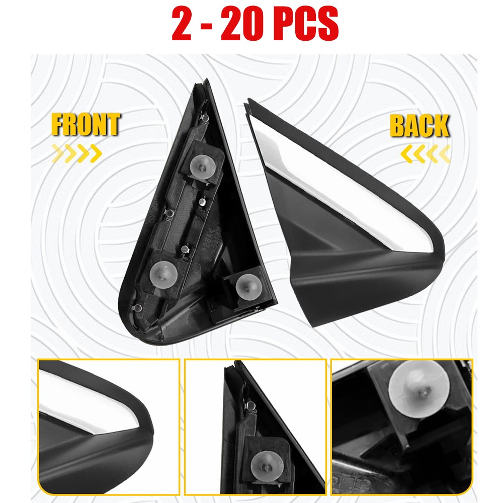 2-20X Mirror Corner Triangle Trim Pillar Molding LH&RH Fit 2016-2022 Honda Pilot