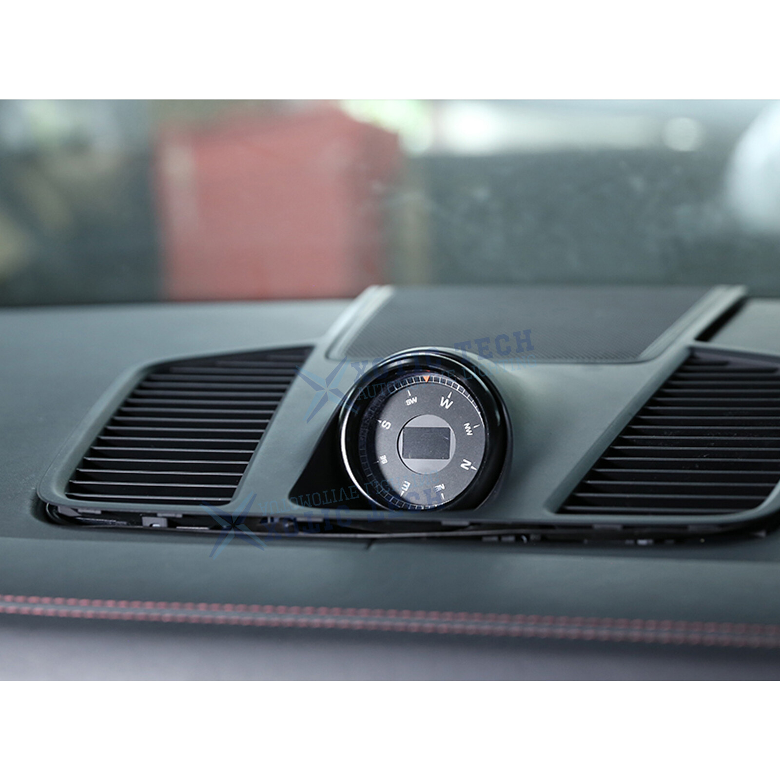 Black Aluminum Alloy Dashboard Center Clock Ring Trim For Porsche 911 Cayenee