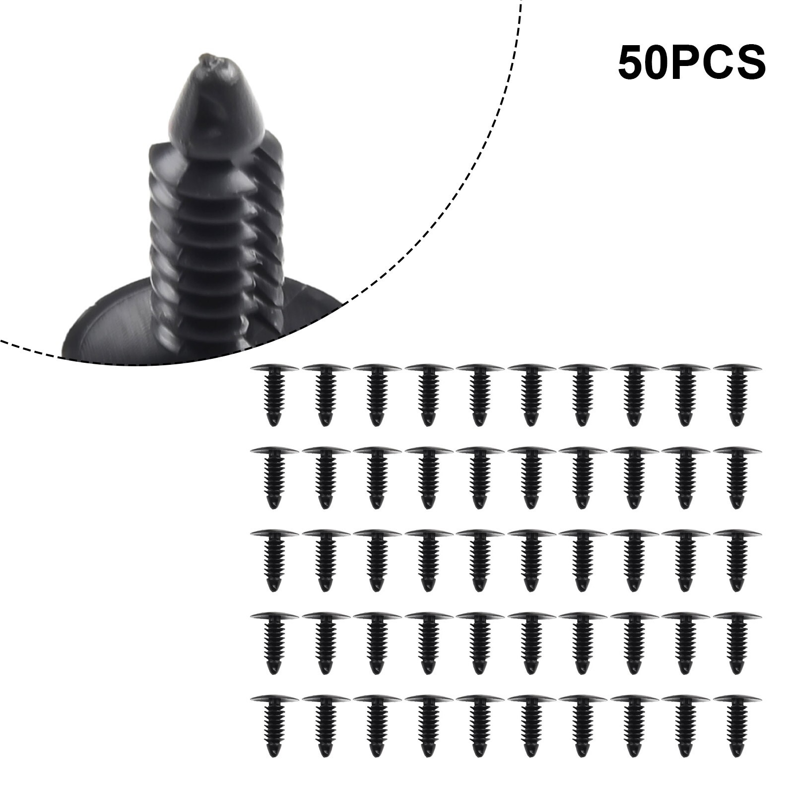 50pcs Plastic Rivet Fastener Clips 7.5mm-6.0mm Hole For Nissan-Honda