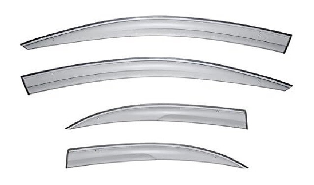 Window Visors Rain Guards Chrome Trim Fit Mitsubishi Lancer EVO X 10 2008-2017
