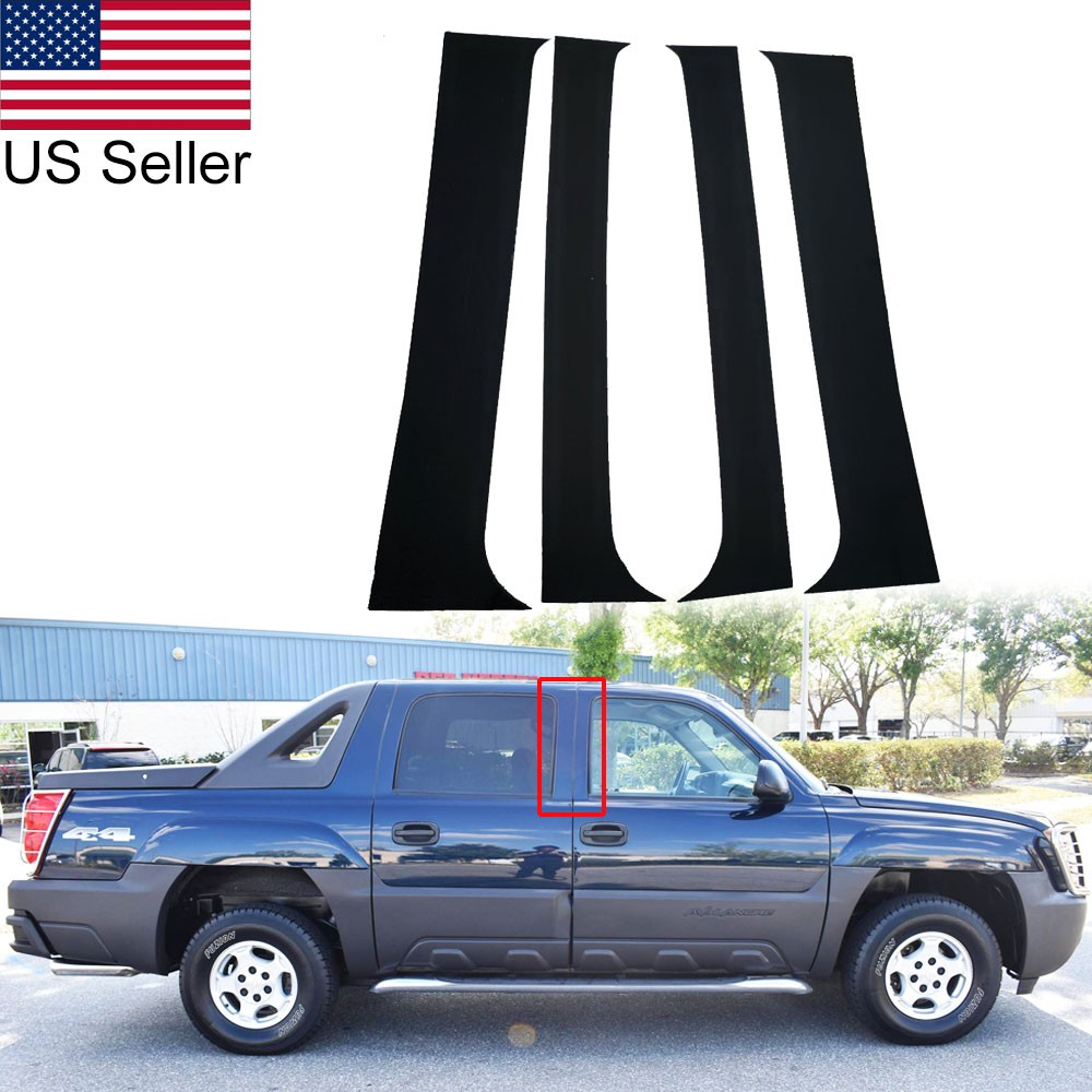For 2000-06 Silverado/Tahoe/Avalanche/Sierra 4x Glossy Black Pillar Posts Covers