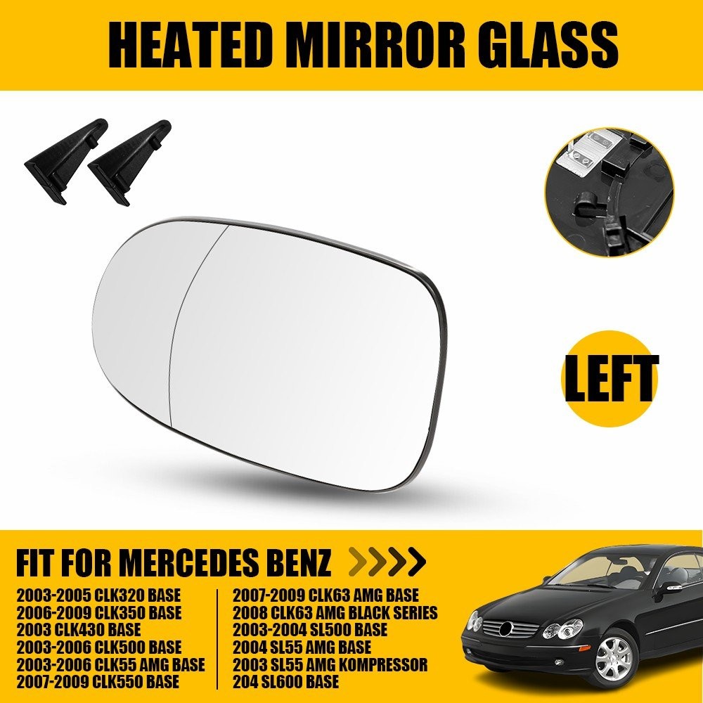 RH LH Side Mirror Glass Heated Fit Mercedes Benz CLK320 CLK350 CLK500 CLK63 1/2X
