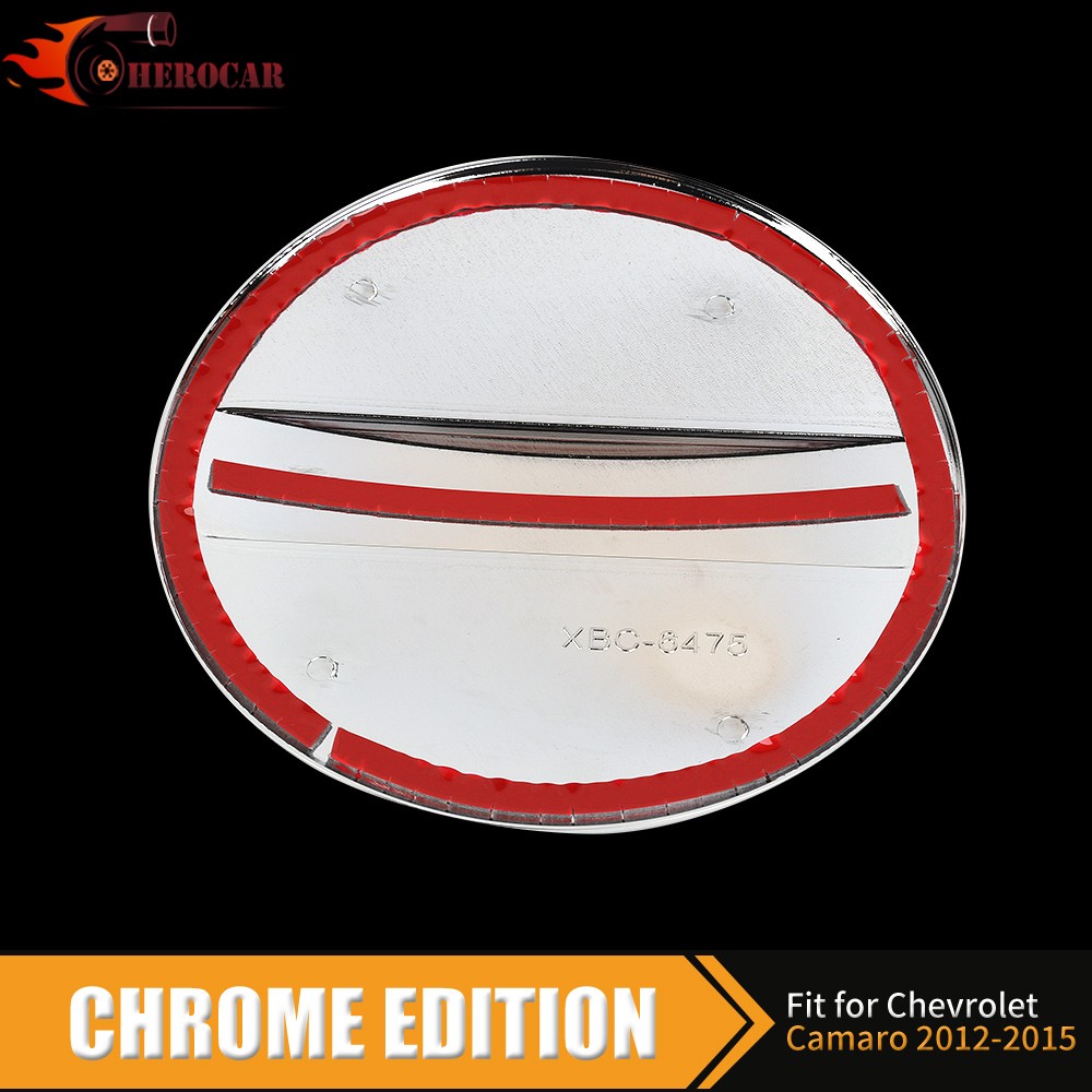 Chrome Fuel Tank Gas Lid Cap Trim for Chevy Camaro 2012 2013 2014 15 Accessories