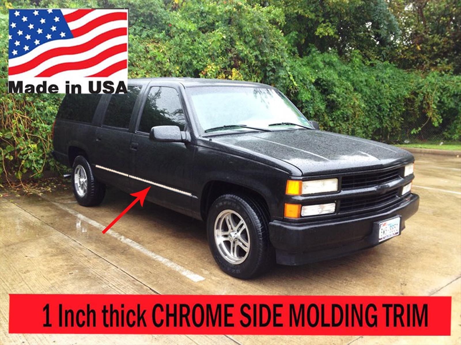 Flexible Chrome Side Door Molding Rocker Panel Trim Kit For SUBURBAN 1992-1999**