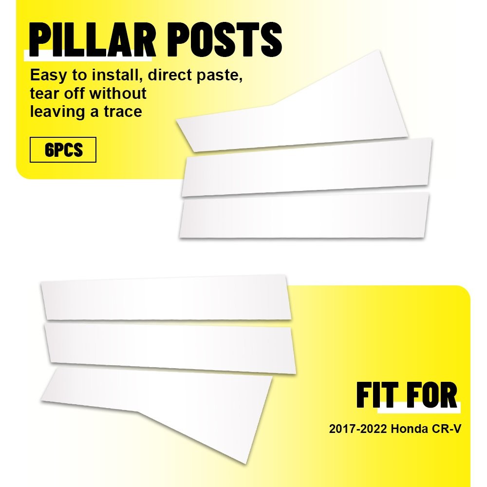 6pcs Car Window Door Pillar Posts Trim Cover Accessories For Honda CRV 17-2022 J
