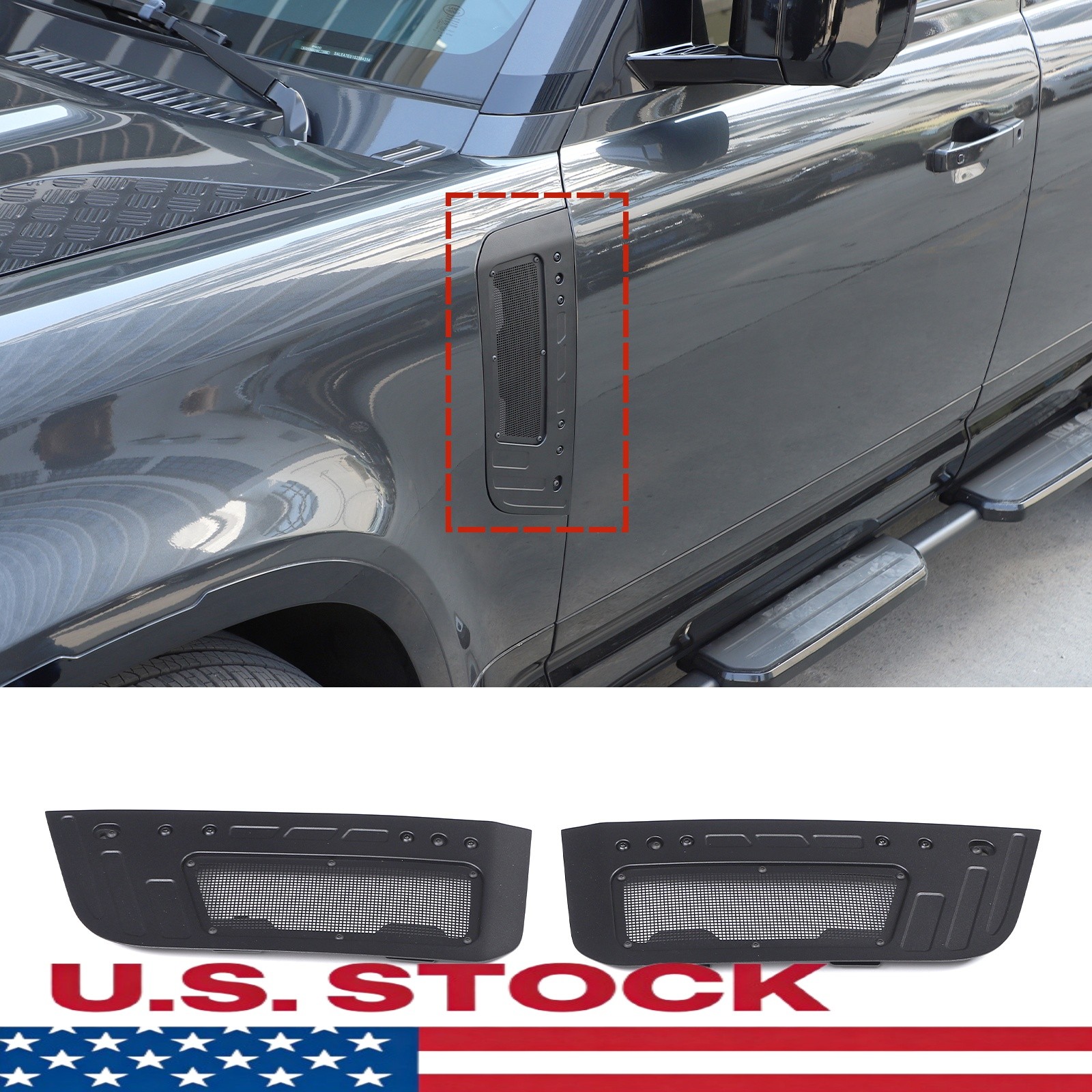 Aluminum Alloy Side Fender Air Vent Trim Replacement For Land Rover Defender 20+