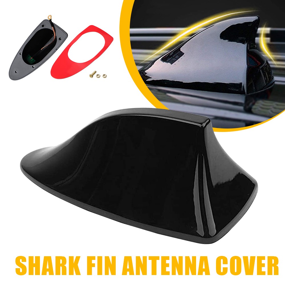 Carbon Fiber / Black / White Car Roof FM AM Radio Shark Fin Antenna Aerial Cover