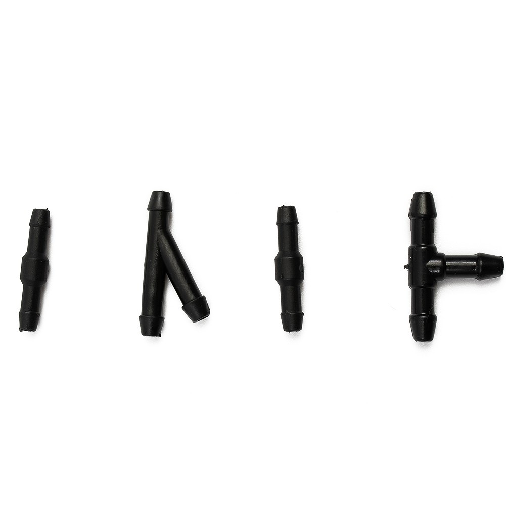 Wiper Hose Washer Spray Hose With Connector Black ABS Plastic+Rubber 2M