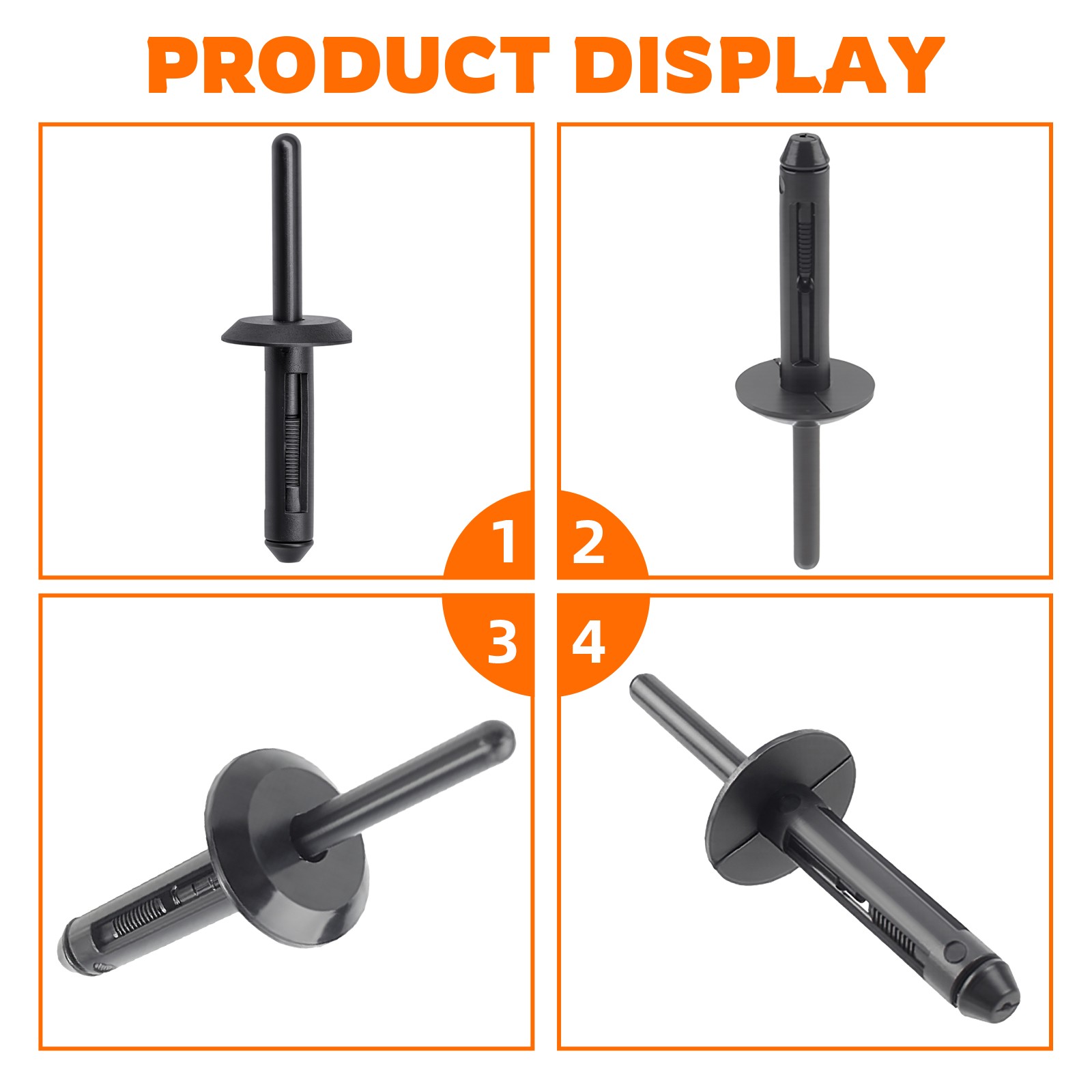 For Jeep Chrylser Dodge Nylon Blind Rivets 6500911 14063981 N803043S (Set of 50)