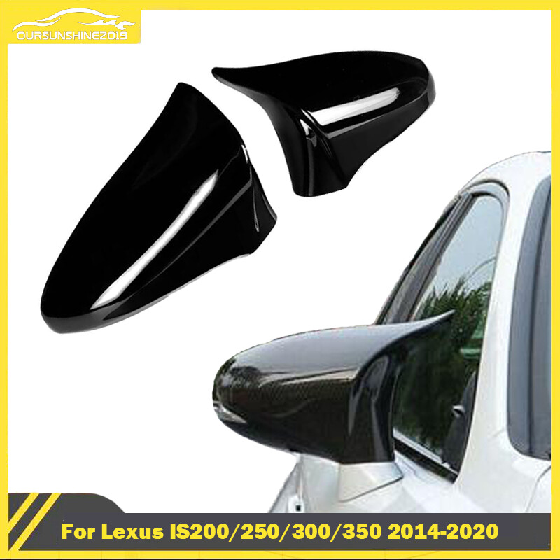 Gloss Black Wing Mirror Cap Cover Overlay For Lexus IS200t IS300 IS350 2014-19