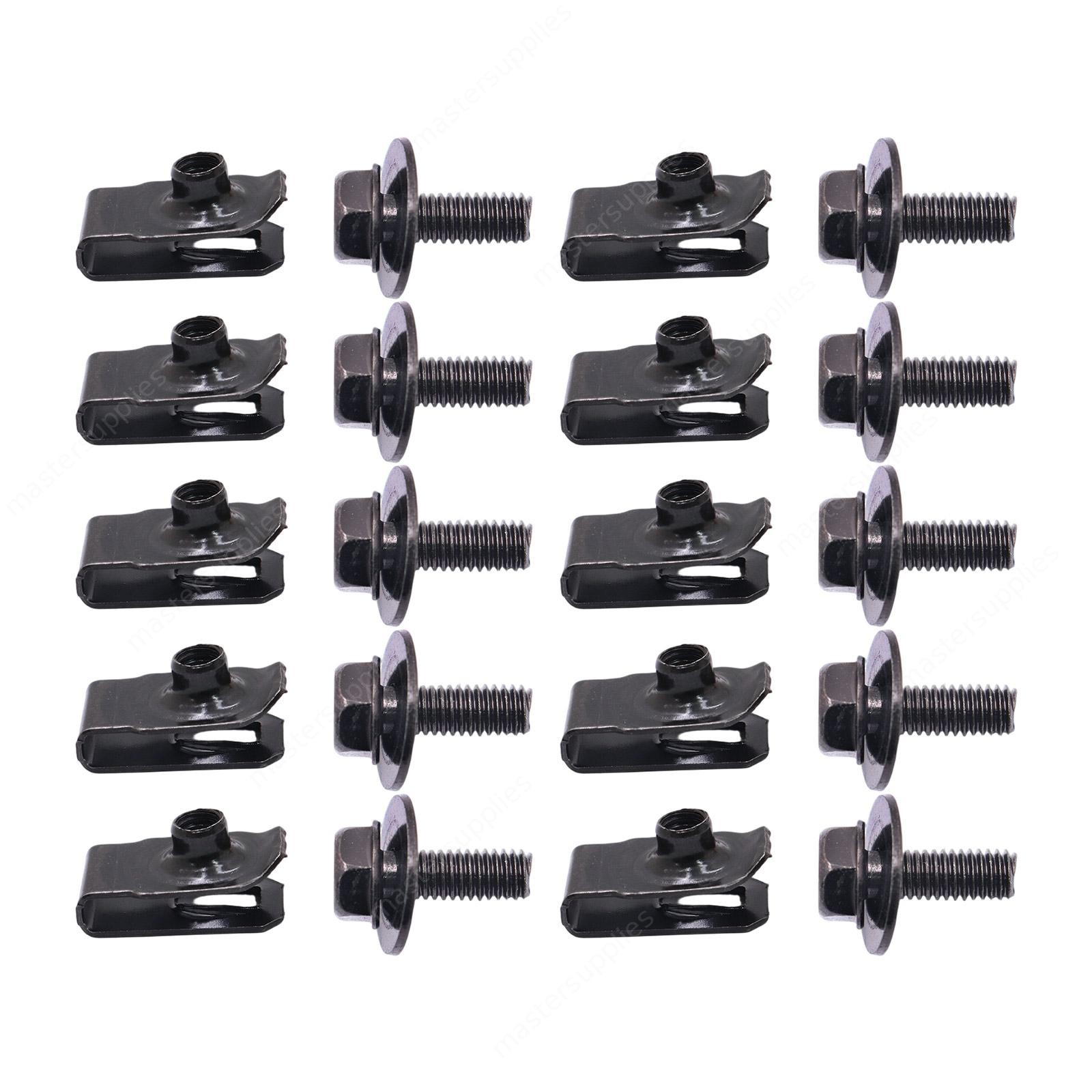 Fits GMC Truck Body Bolts&U-nut Clips- M6-1.0 x 20mm- 10mm Hex New