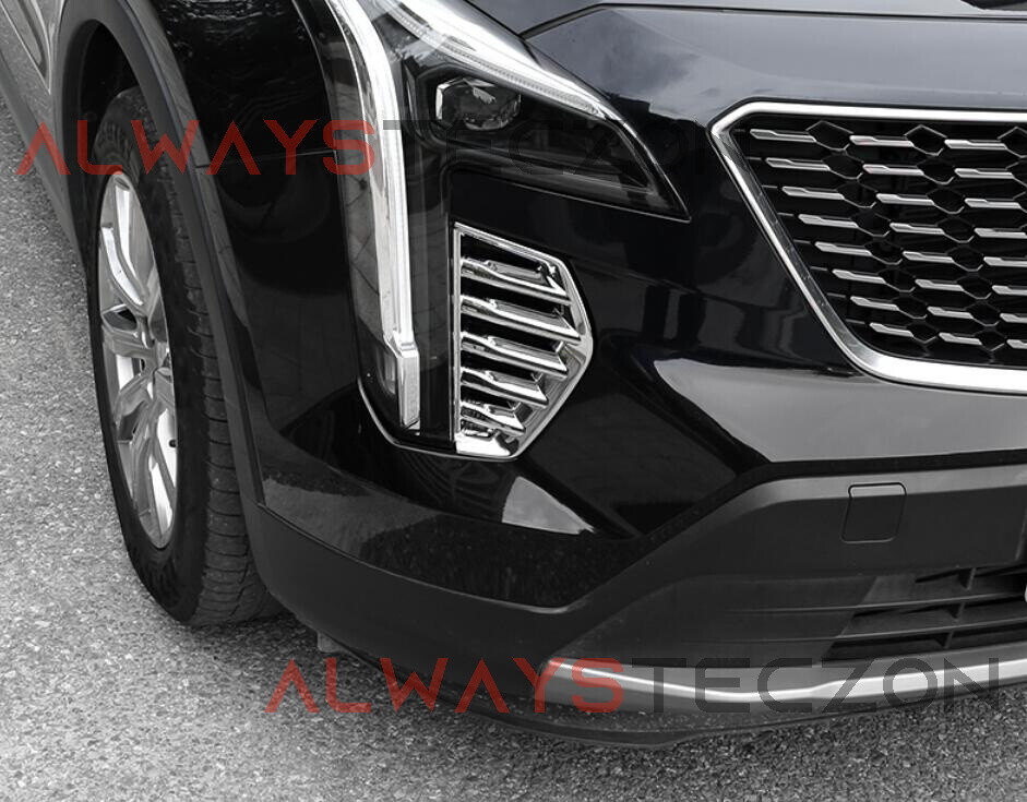 Front Bumper Fog Light Cover Trim Exterior Protectors For Cadillac XT4 2019-2023