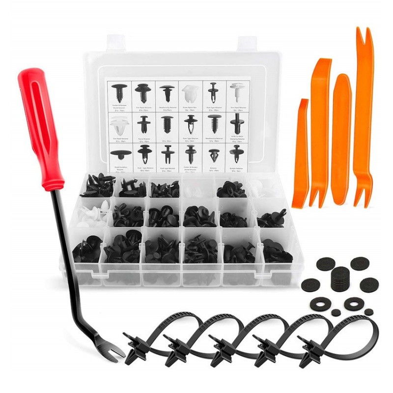 415Pcs Car Retainer Clips & Fastener Remover 18 Sizes Auto Push Pin Rivets Trim