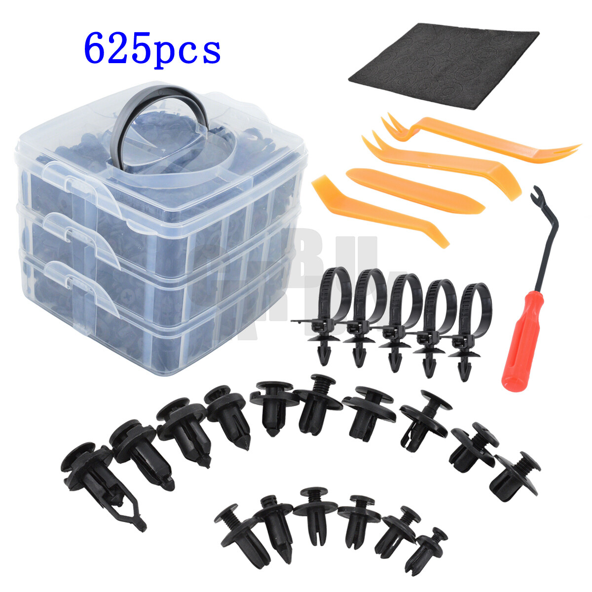 655pcs Auto Fastener Mixed Car Clips Bumper Trim Fender Plastic Rivet Push Pins