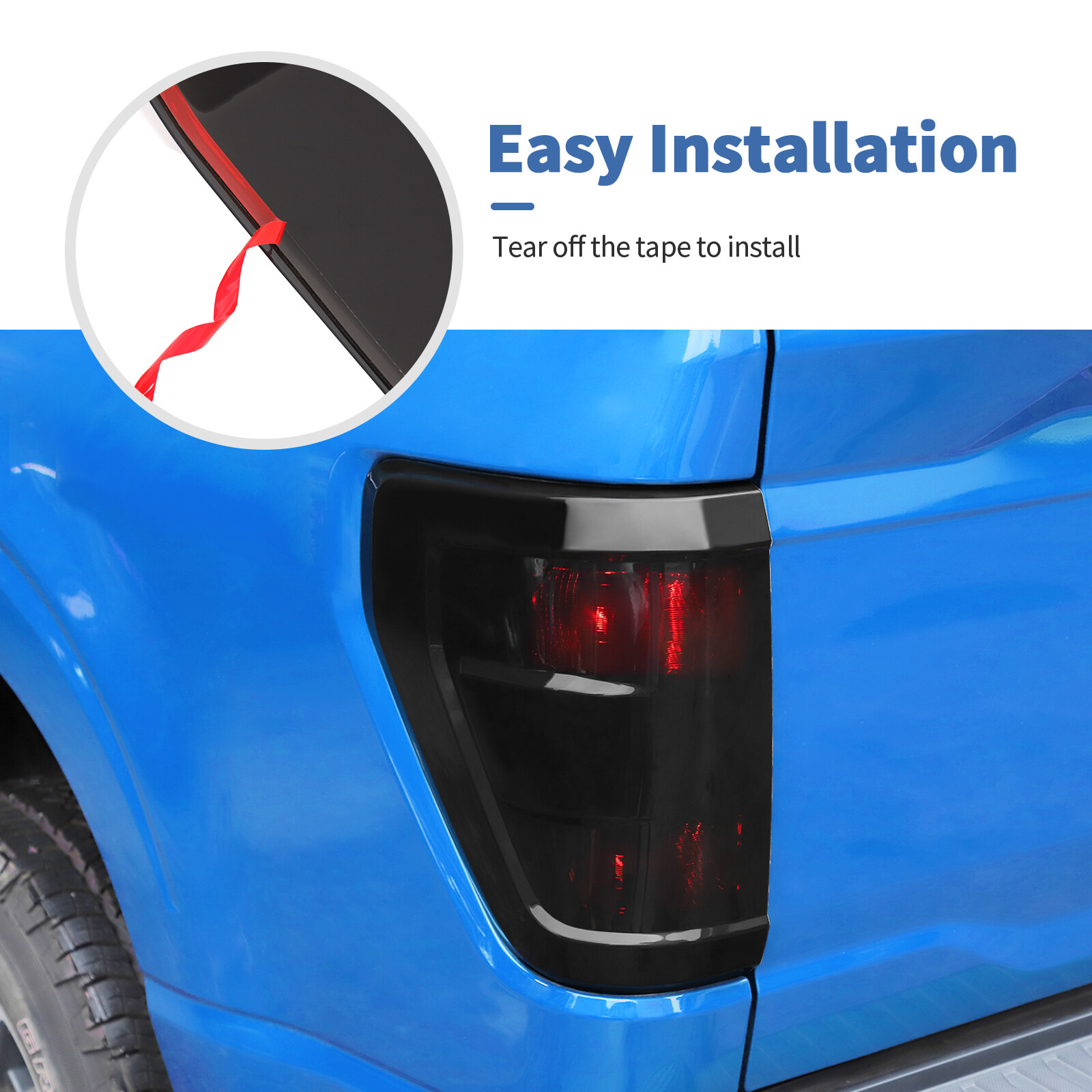 New Rear Taillight Lamp Accessories Guards Cover Trim For Ford F150 2021+ Smoked