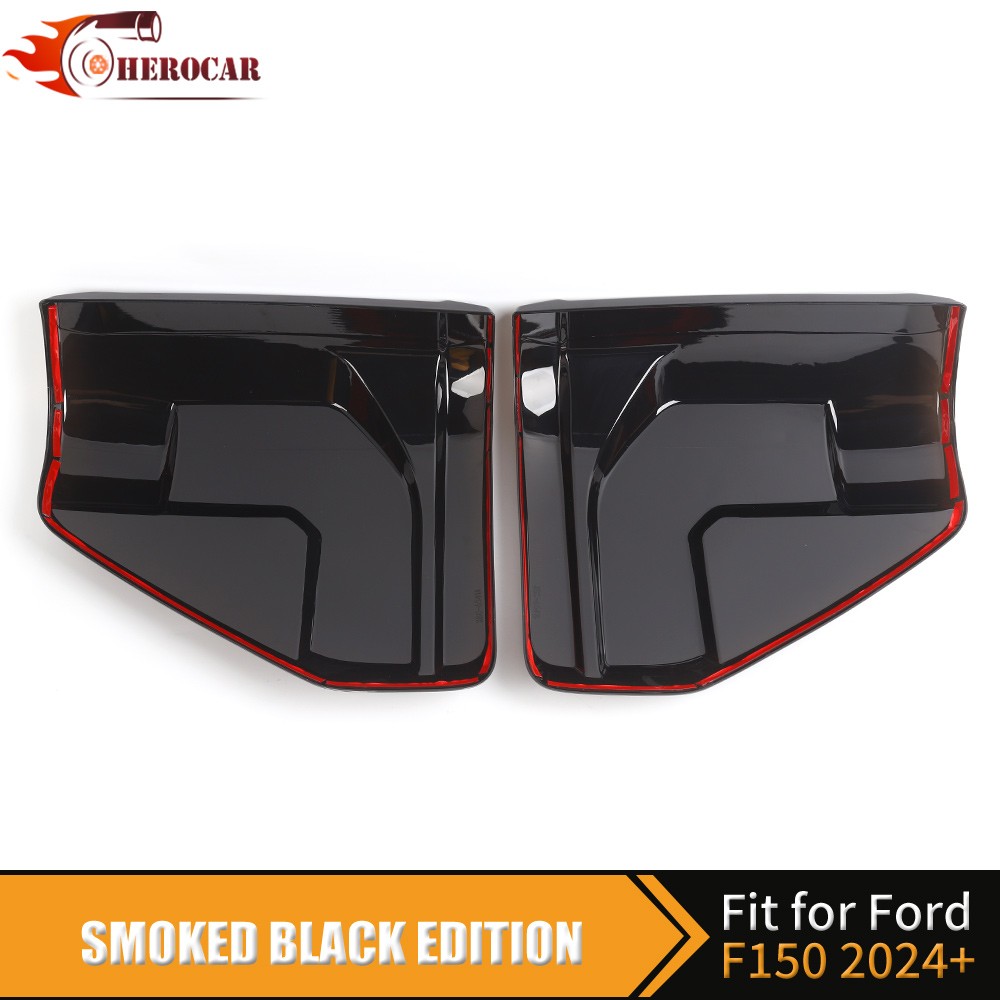 2X Smoked Black Full Tail light Rear Lamp Covers For 2024 2025 Ford F150 Raptor