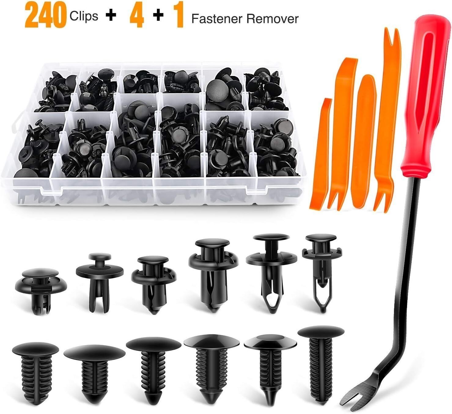 240pcs Car Body Plastic Trim Retainer Fastener Clips Push Pin Fender For dodge ⭐
