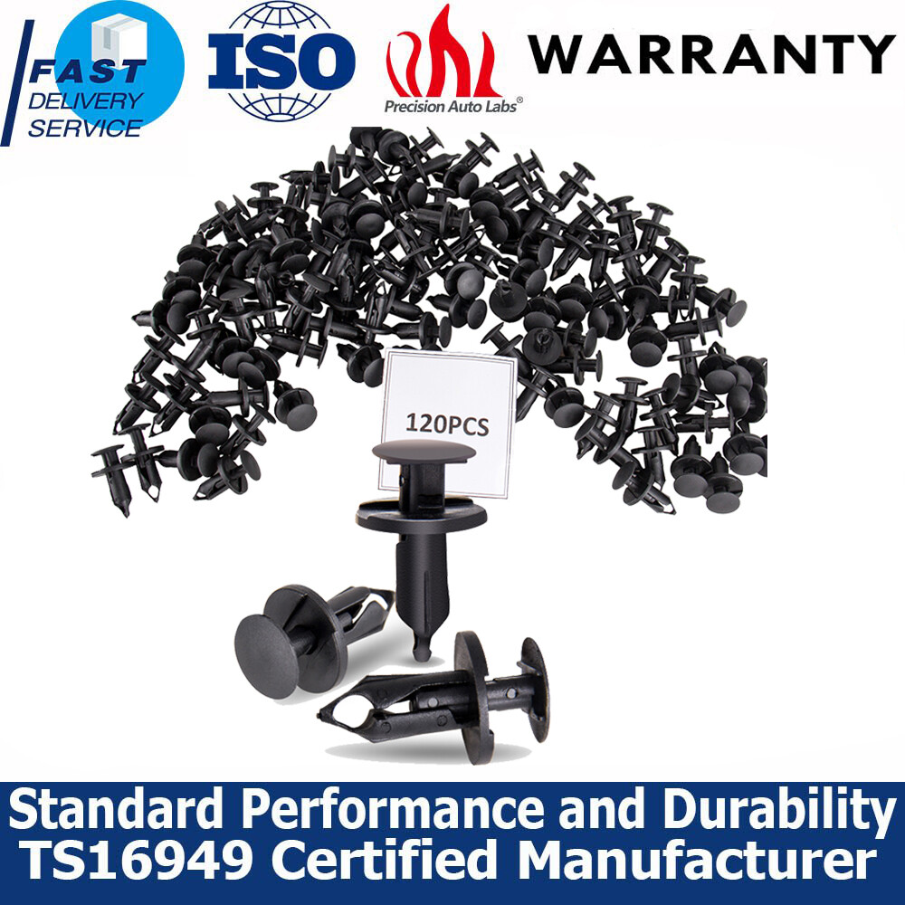 120Pcs 8mm Hole Plastic Rivets Fastener Push Clips Clip for Car Auto Fender US