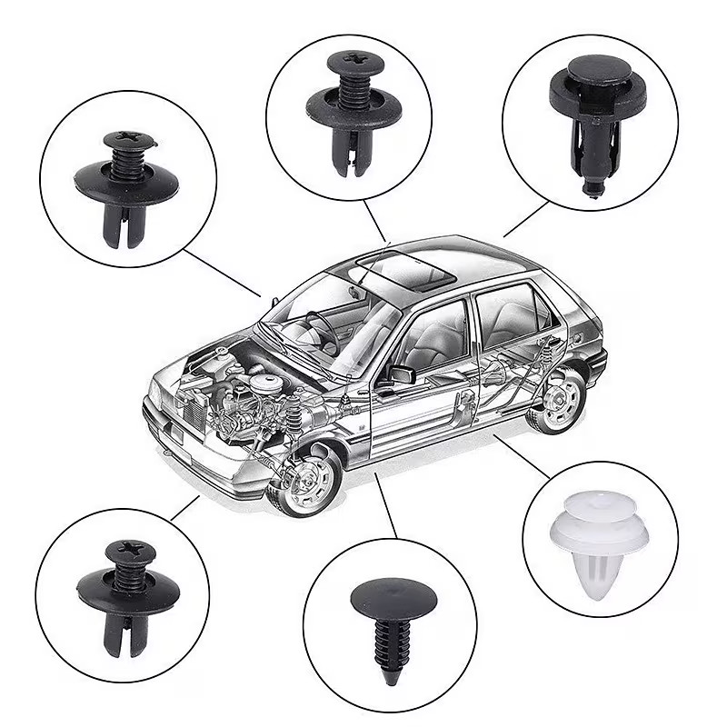 100Pcs Bumper Clips 10mm Hood Fender Push Rivets Retainer Fasteners New US