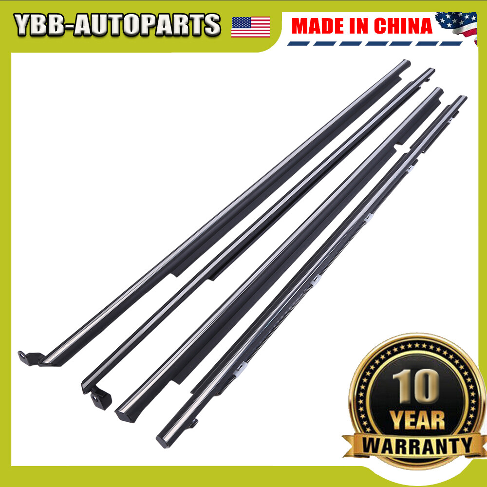 Door Belt Molding Weatherstrip Set For Toyota Corolla 1995 1996-2001 2002 Black