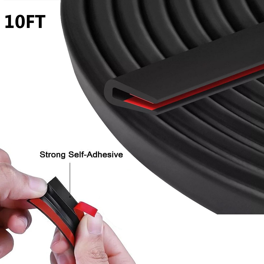 U-Shaped For Most Vehicles 10Feet Door Edge Guard Edge Strip Rubber Sealing Trim
