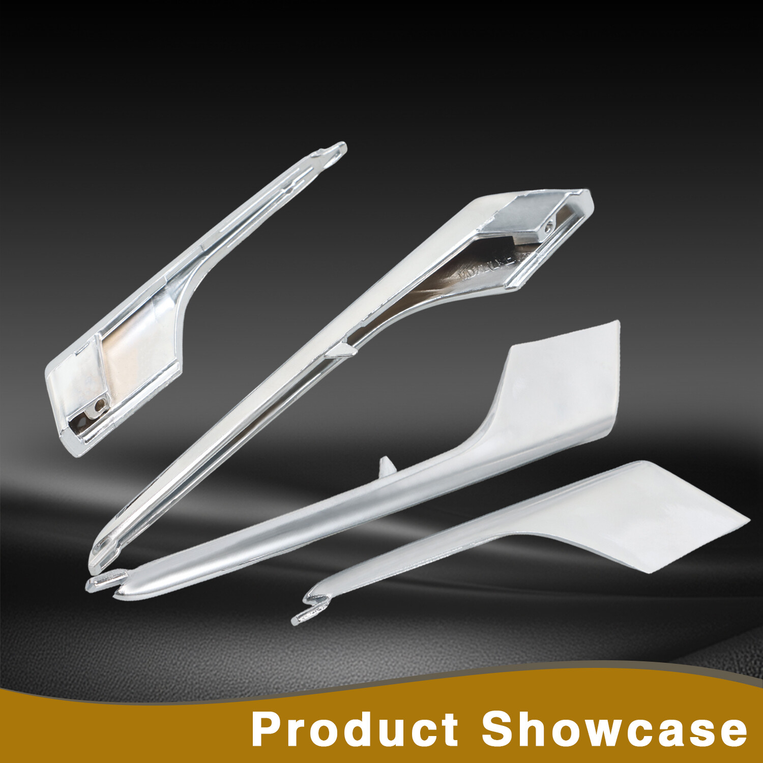 Front Left Lower & Upper Fog Light Molding Strip Trim Pair for Tesla Model X