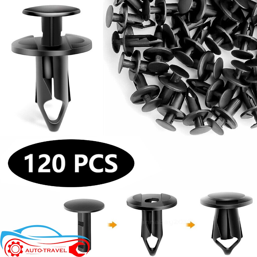120pcs Nylon Push Type Retainer Clips for 8mm Hole GM 21030249 Chrysler 6503598