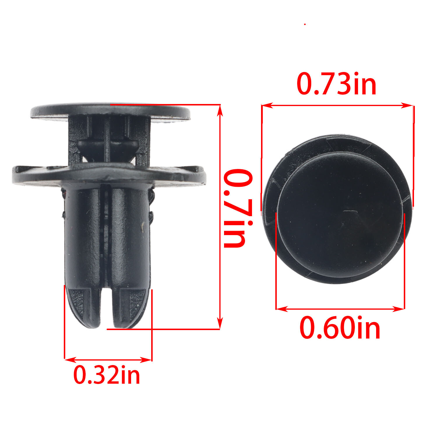 100pcs Fender Liner Push-Type Retainers Fasteners Clip Black for Hyundai Kia