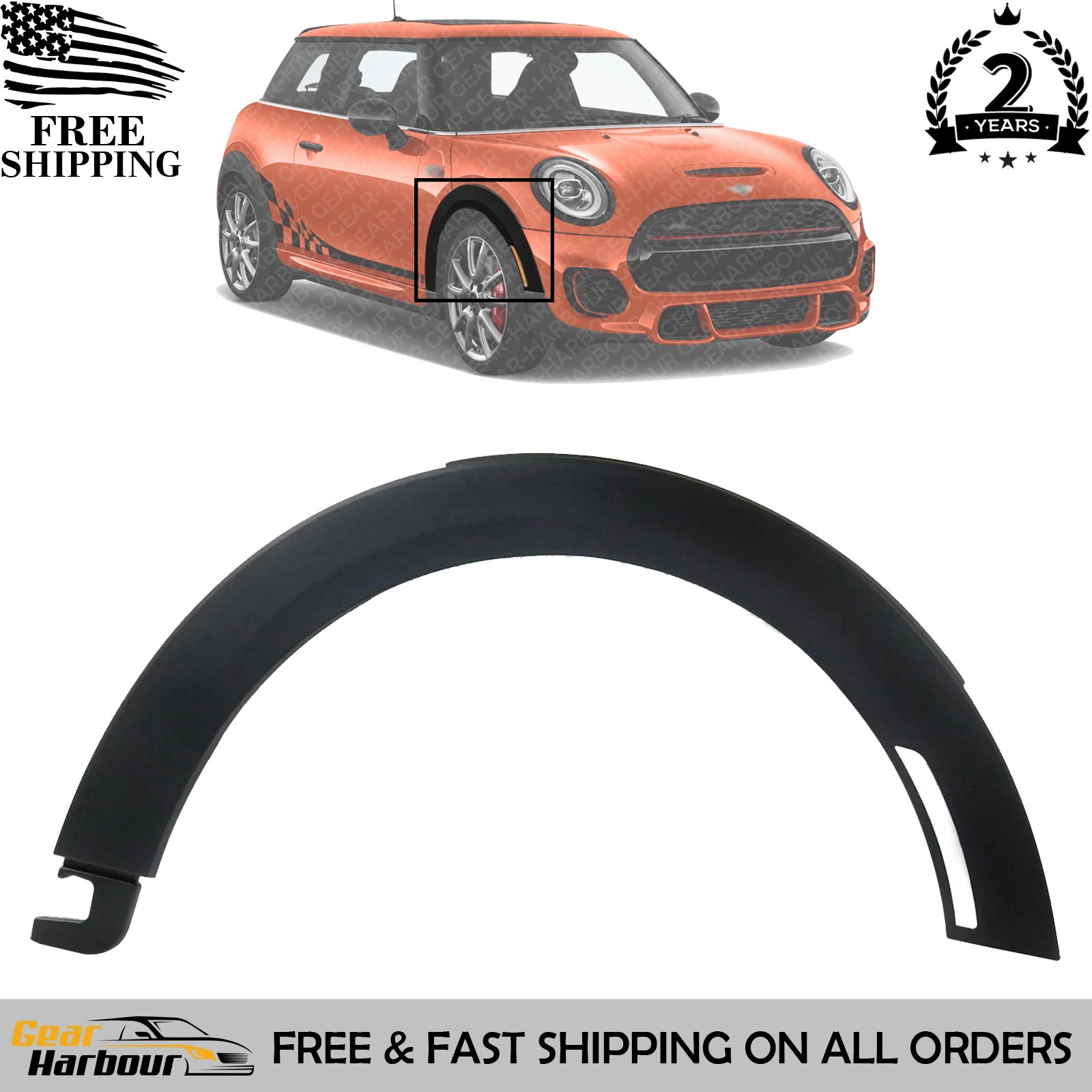 NEW Front Wheel Opening Molding Right Passenger Side For 2014-2021 Mini Cooper