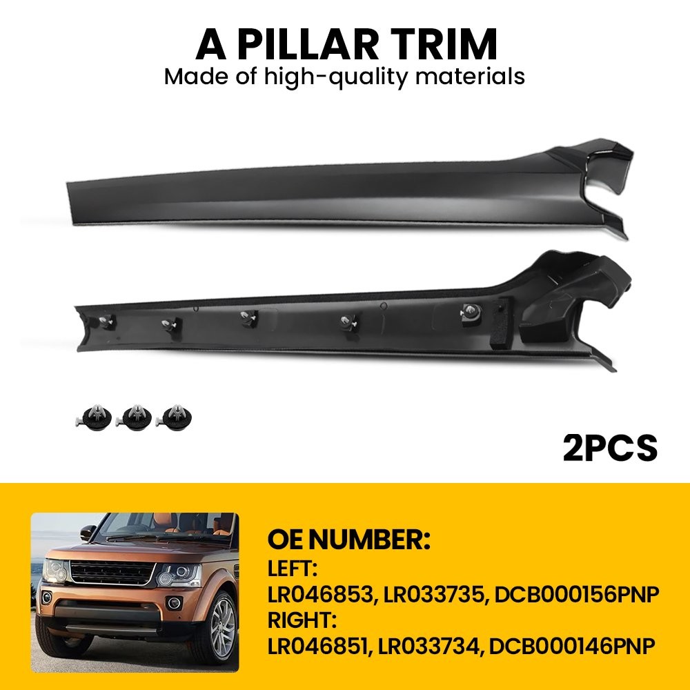 2-20x Front A Pillar Windscreen Trim Molding Panel for 2005-2009 Land Rover LR3